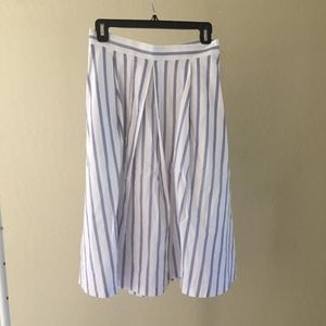 Zara Blue and White Stripe Skirt NWOT Sz M